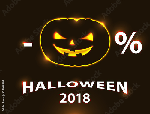 Halloween Design Sale 2018. Vector Illustration