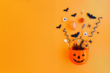 Pumpkin with Halloween objects