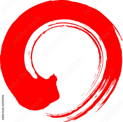 丸　円　赤　筆文字
