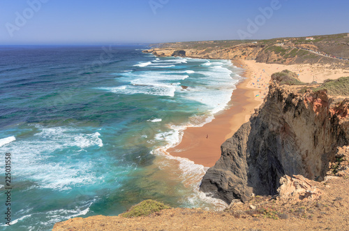 Atlantic coast and beach Praia de Monte Clerigo near Aljezur Portugal
