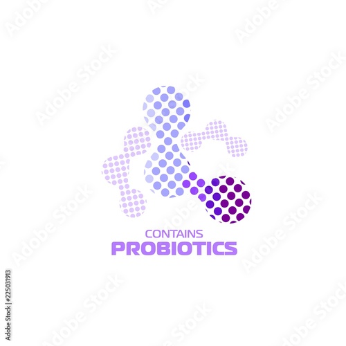 Probiotics logo. Bacteria logo. Concept of healthy nutrition ingredient for therapeutic purposes. Simple flat style trend modern logotype graphic design isolated