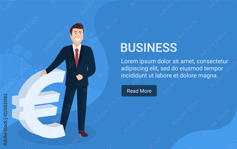 Businessman cartoon character.Suitable for responsive website header design and social media posts. Businessman cartoon character.Suitable for responsive website header design and social media posts.