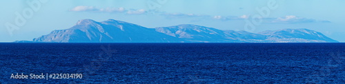 Panoramic view of the island Kassos near Karpathos from Lefkos in Greece 