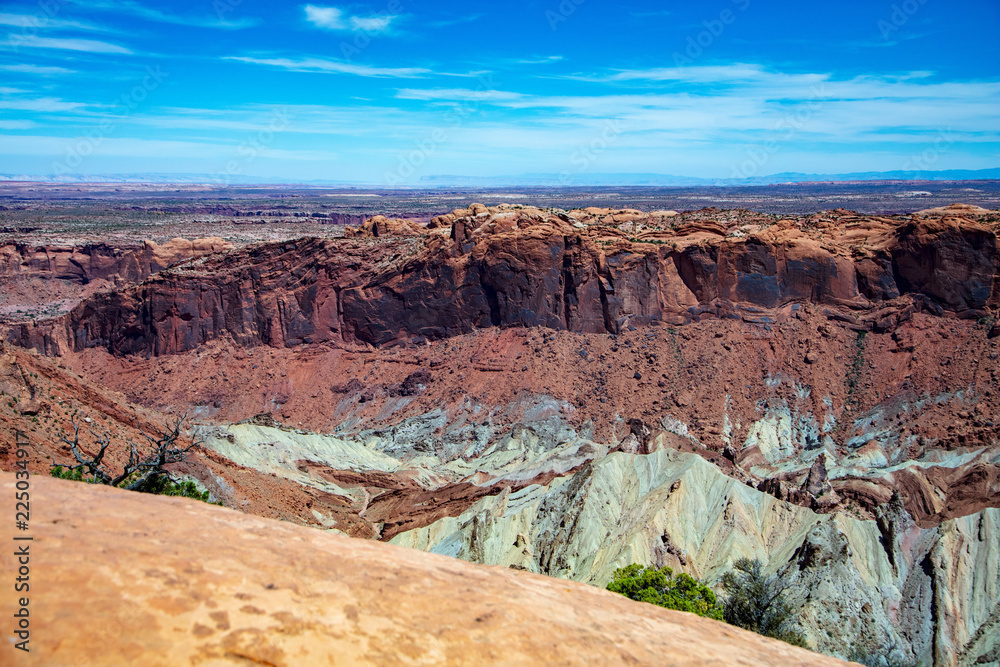 Detail of the scrambled geology inside Upheaval Dome in Canyonland National Park