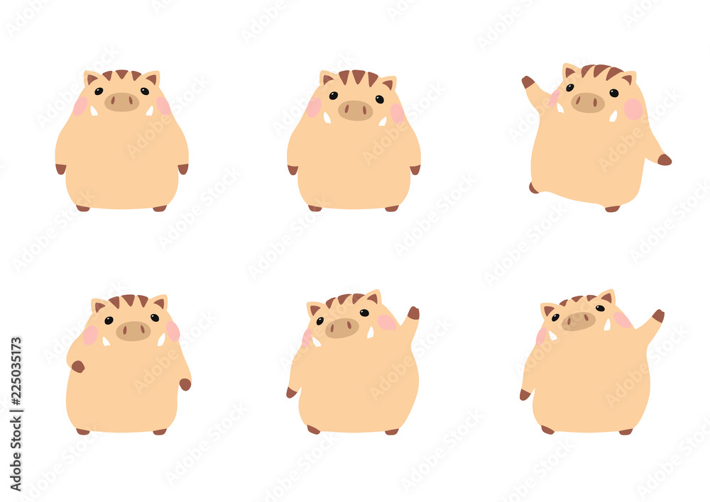 いのしし　ポーズセット