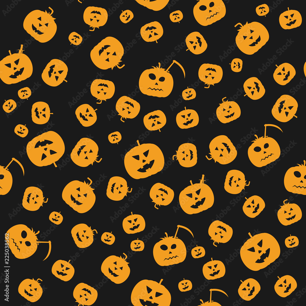 Halloween pumpkins seamless pattern background Halloween pumpkins seamless pattern background