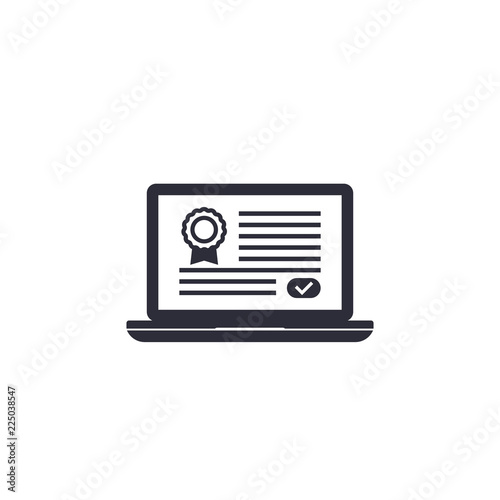 online certification icon on white