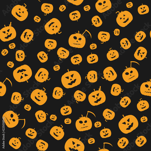 Halloween pumpkins seamless pattern background