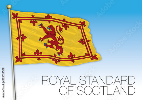 Royal standard of Scotland flag, United Kingdom, vector illustration