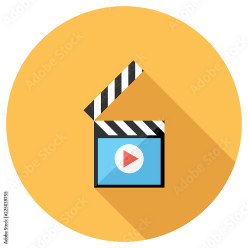 Clapperboard icon. Elements in flat design.