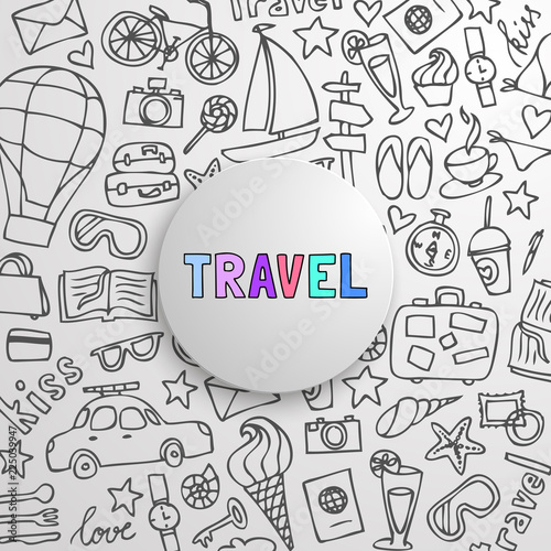 Travel and vacation poster set.