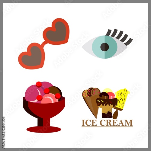 4 closeup icons set
