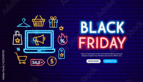 Black Friday Neon Banner Design