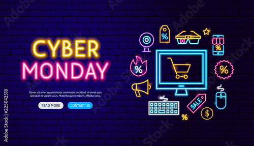 Cyber Monday Neon Banner Design