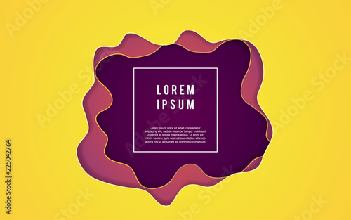 3D abstract paper cut shape vector illustration