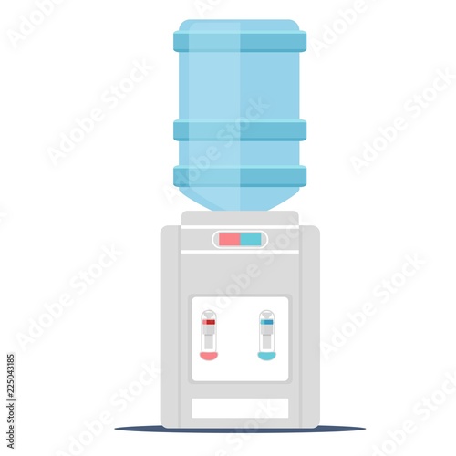 Desktop water cooler vector illustration in flat style. Icon office water machine bottle isolated background.