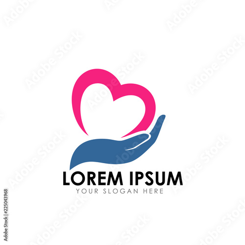 heart care logo design template