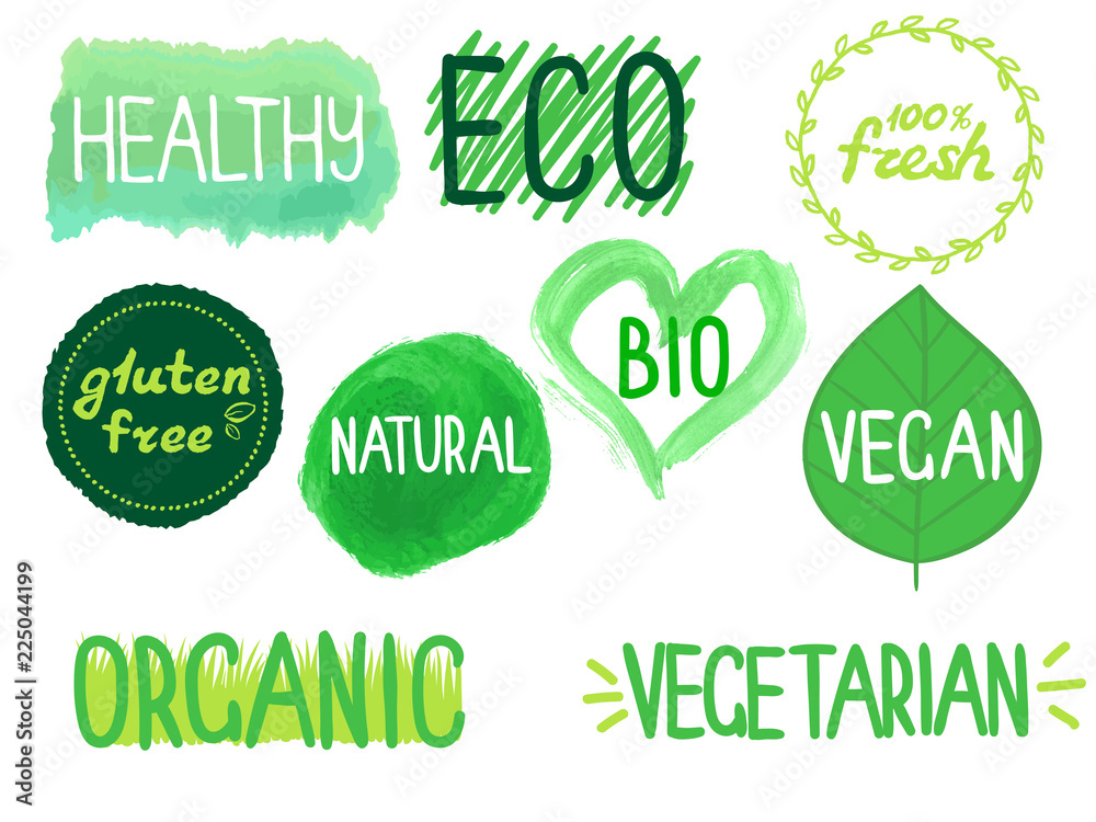 Eco and bio lables collection. Vector illustration