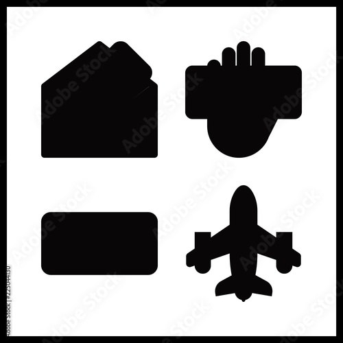 fly icon. airplane and plane ticket vector icons in fly set. Use this illustration for fly works. photo