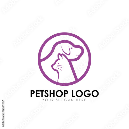 pet shop logo design template. pet home logo design vector icon