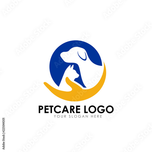 pet care logo design template. pet car vector icon illustration
