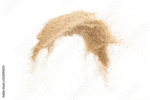 Wallpaper Mural Sand flying explosion isolated on white background ,throwing freeze stop motion object design Torontodigital.ca
