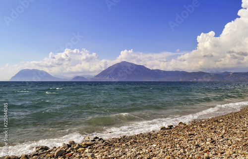 landscape of Rio beach Patras Achaia Peloponnese Greece 