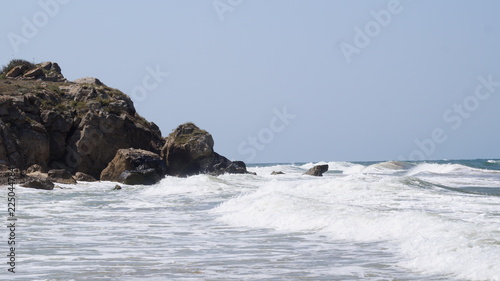 rocks in the sea and waves