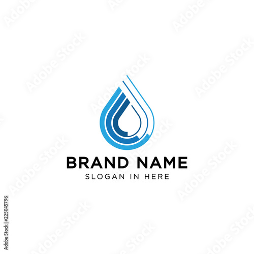 drop water grid line shaped logo icon illustration