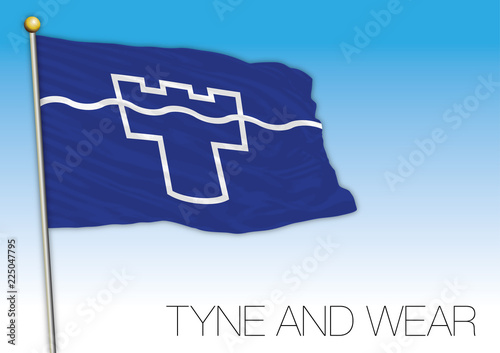 Tyne and Wear flag, United Kingdom, vector illustration