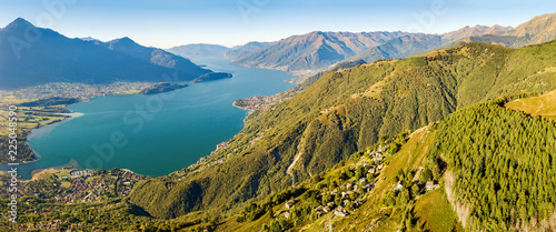 Vista aerea panoramica dell'Alto Lario verso sud - Lago di Como (IT)