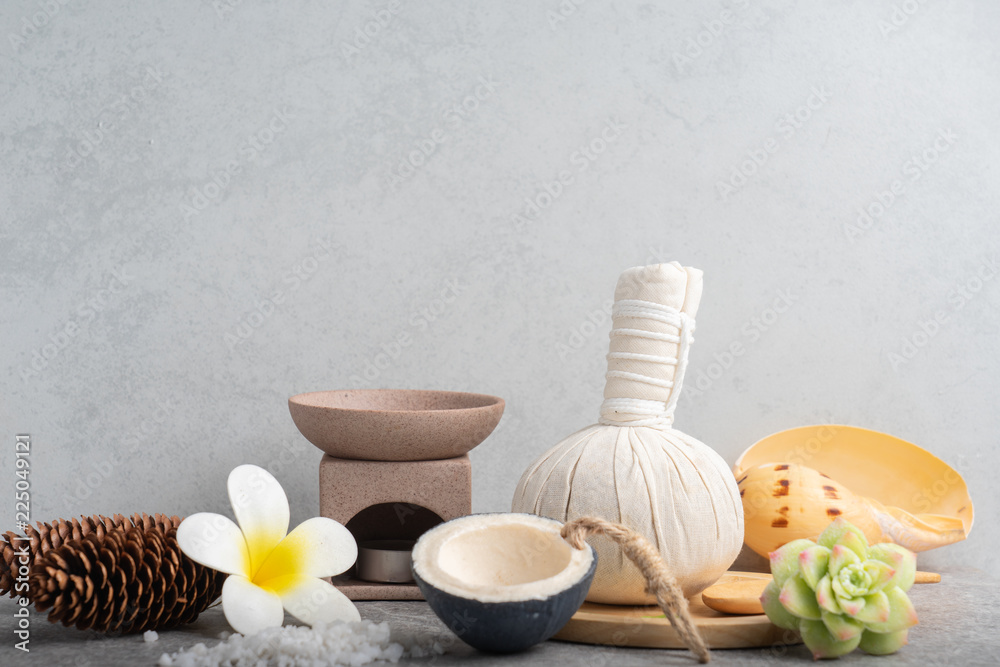 Aromatherapy product Spa set massage with concrete background. top view,flat lay composition. Aromatherapy product Spa set massage with concrete background. top view,flat lay composition.