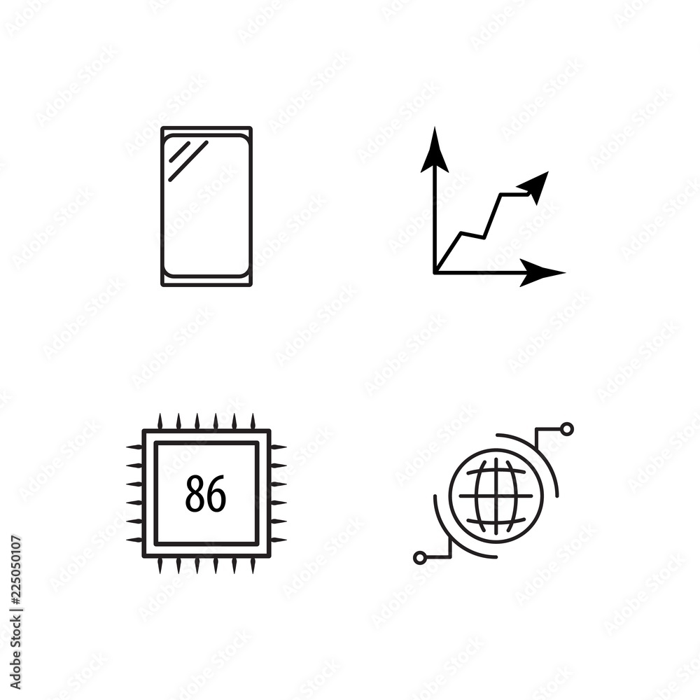 business simple outlined icons set business simple outlined icons set