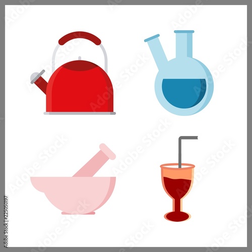 preparation icon. retort and mortar vector icons in preparation set. Use this illustration for preparation works.