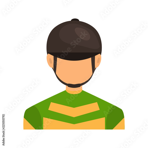 Horse jockey color vector icon. Flat design