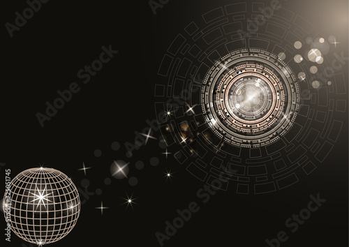 Planet earth in the space of the information network is an abstract illustration of science, information technology, network solutions, communications, digital and cloud technologies