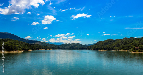 The lake of Salto, the largest artificial lake in Lazio, located in the province of Rieti and created in 1940 by damming the Salto river with the Salto dam