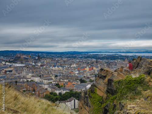 Wide view of Edinburgh skyline, ultra long exposure