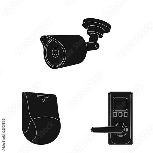 Isolated object of cctv and camera icon. Collection of cctv and system vector icon for stock.
