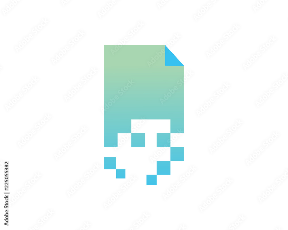 Modern Technology Document Logo In Isolated White Background
