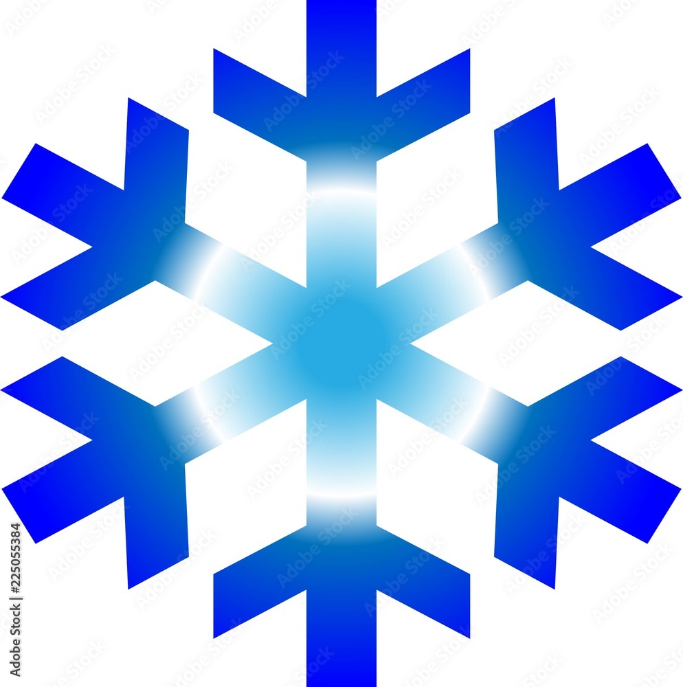 Obraz premium monochromatic blue colored snowflake