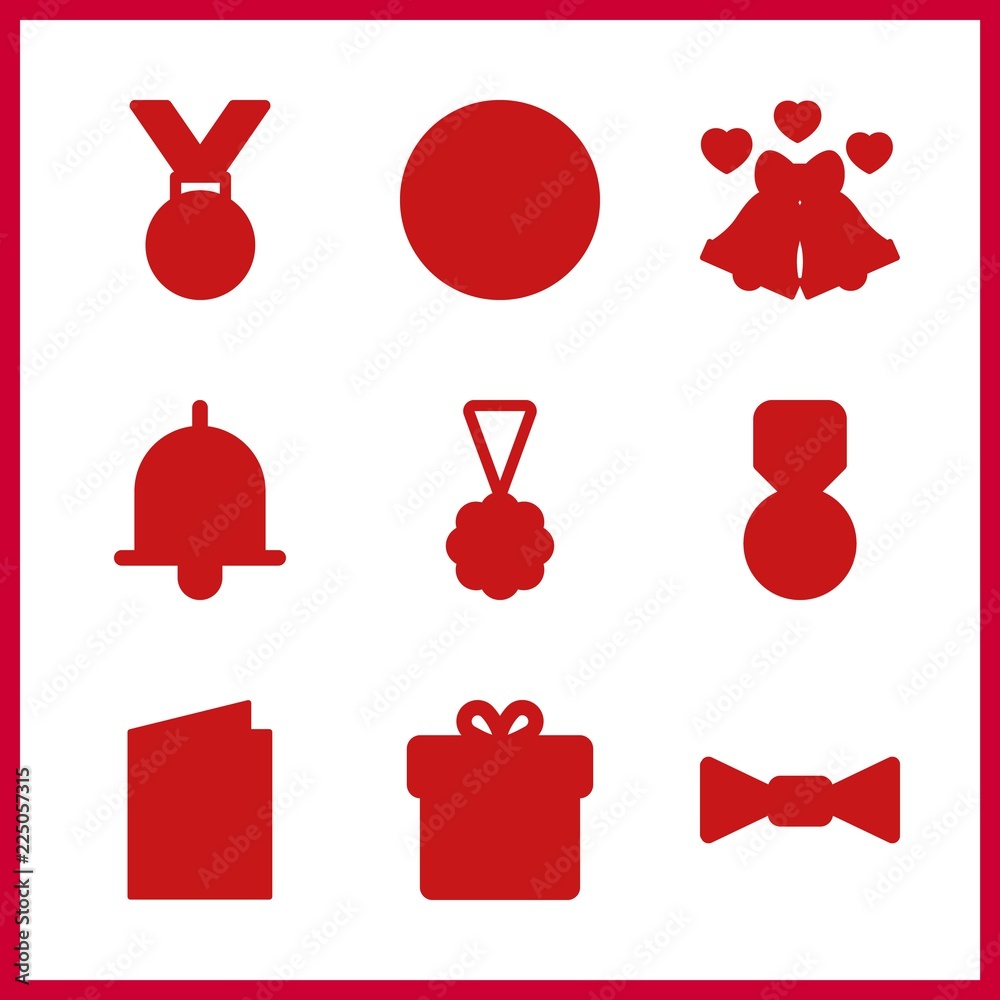 ribbon icon. medal and wedding bells vector icons in ribbon set. Use ...