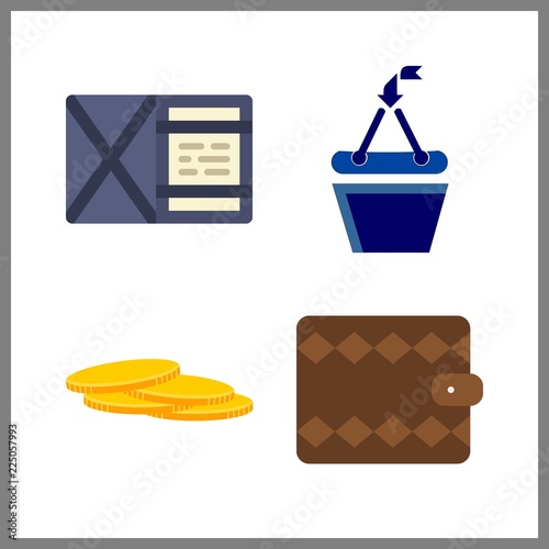coin icon. penny and wallet vector icons in coin set. Use this illustration for coin works.