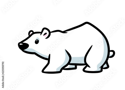 Polar bear animal character minimalism cartoon illustration isolated image © efengai