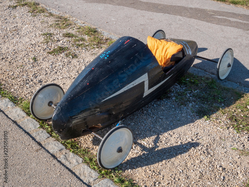Photography soap car competition race down the hill with a stunning design