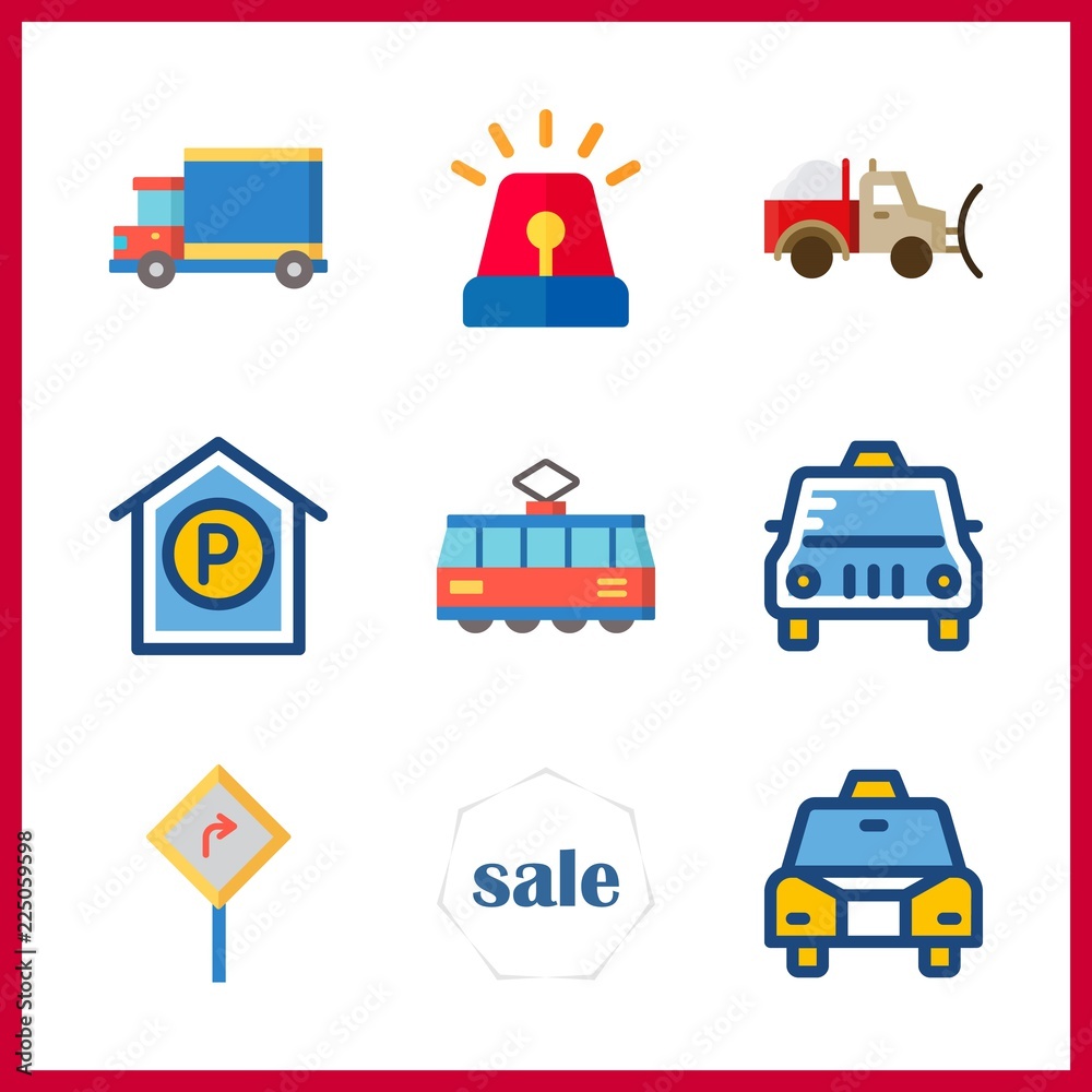 traffic icon. parking and siren vector icons in traffic set. Use this illustration for traffic works. traffic icon. parking and siren vector icons in traffic set. Use this illustration for traffic works.