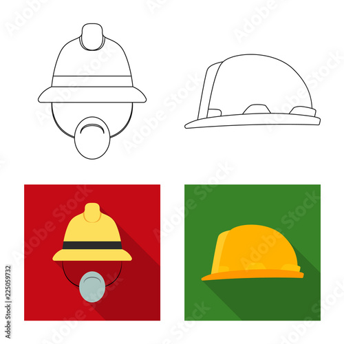 Vector design of headgear and cap logo. Collection of headgear and accessory stock symbol for web.