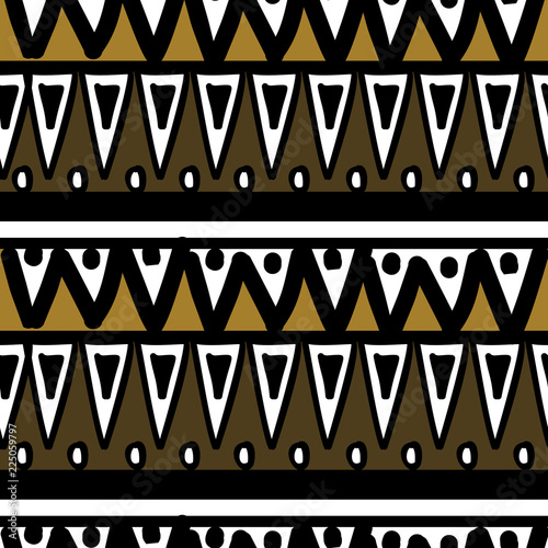 African pattern vector with hand drawn tribal ethnic drawing. Seamless design illustration for fashion textile ready for print