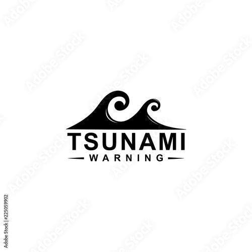 tsunami logo design, vector, icon, template