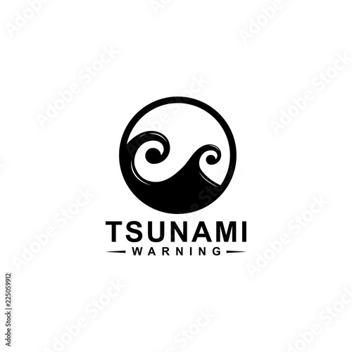 tsunami logo design, vector, icon, template